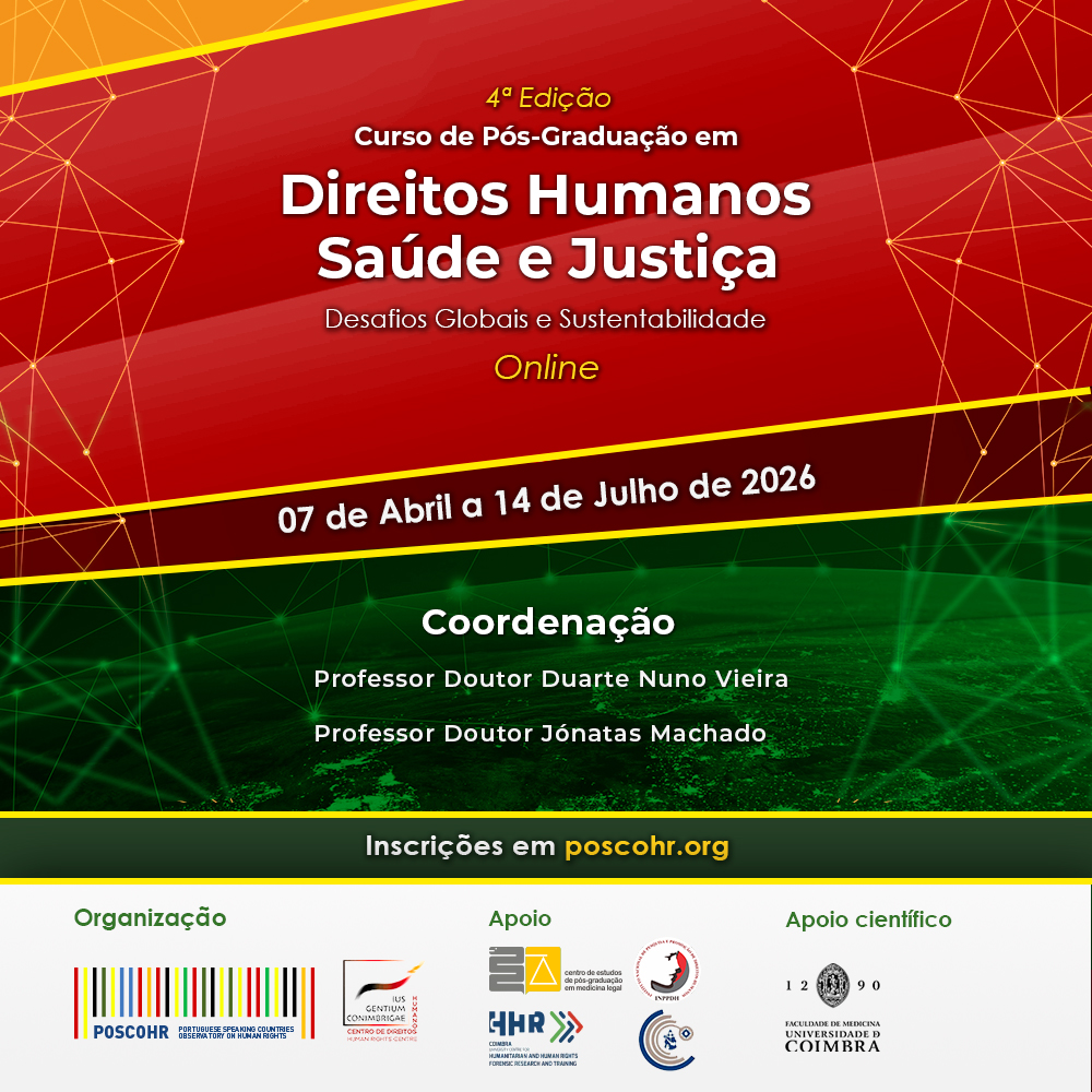 4ª Pós-Graduação em Direitos Humanos, Saúde e Justiça: Desafios Globais e Sustentabilidade